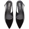 CLARKS WOMENS LOW HEEL SLING BACK - BLACK LEATHER